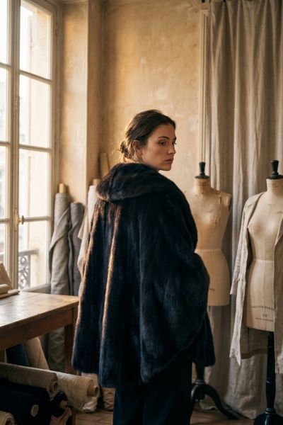 Noir · Mink Cape